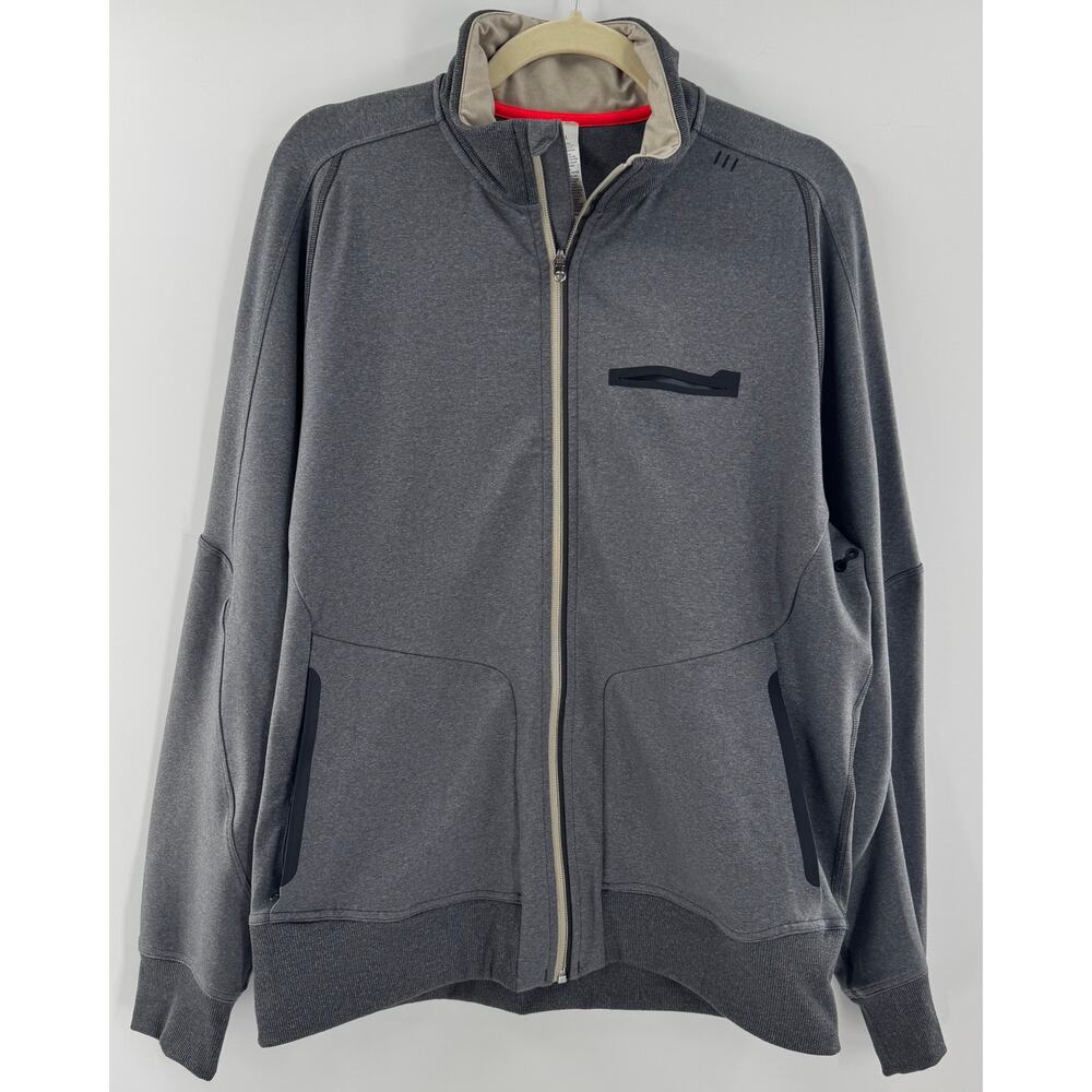 Lululemon Mens Training Gray Dark Slate Large Track Bomber Full Zip Jacket